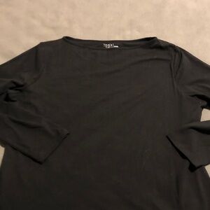 Time & Tru 3XL Long Sleeve Black Poly/ Spandex Top